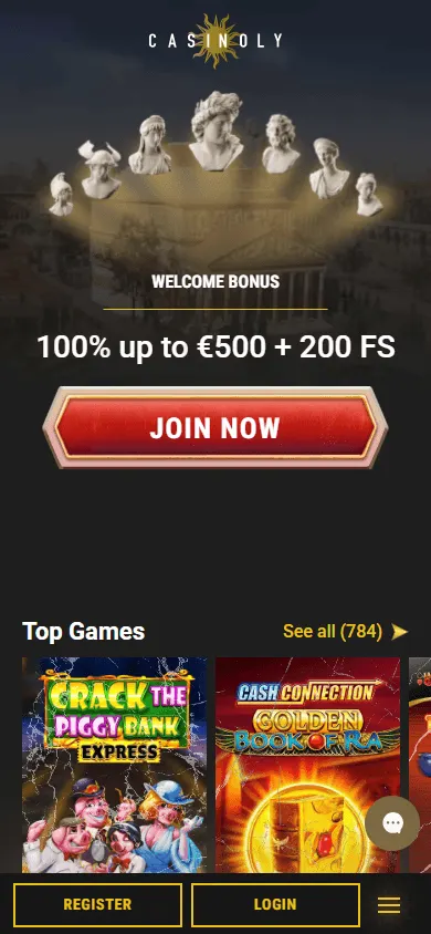 Casinoly Casino mobile browser home screen