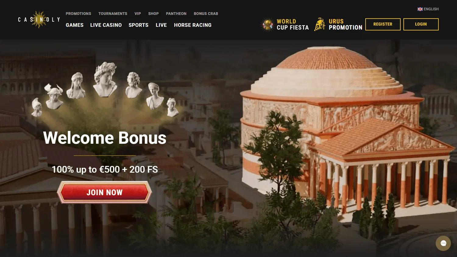 Casinoly Casino desktop home screen for Australian players